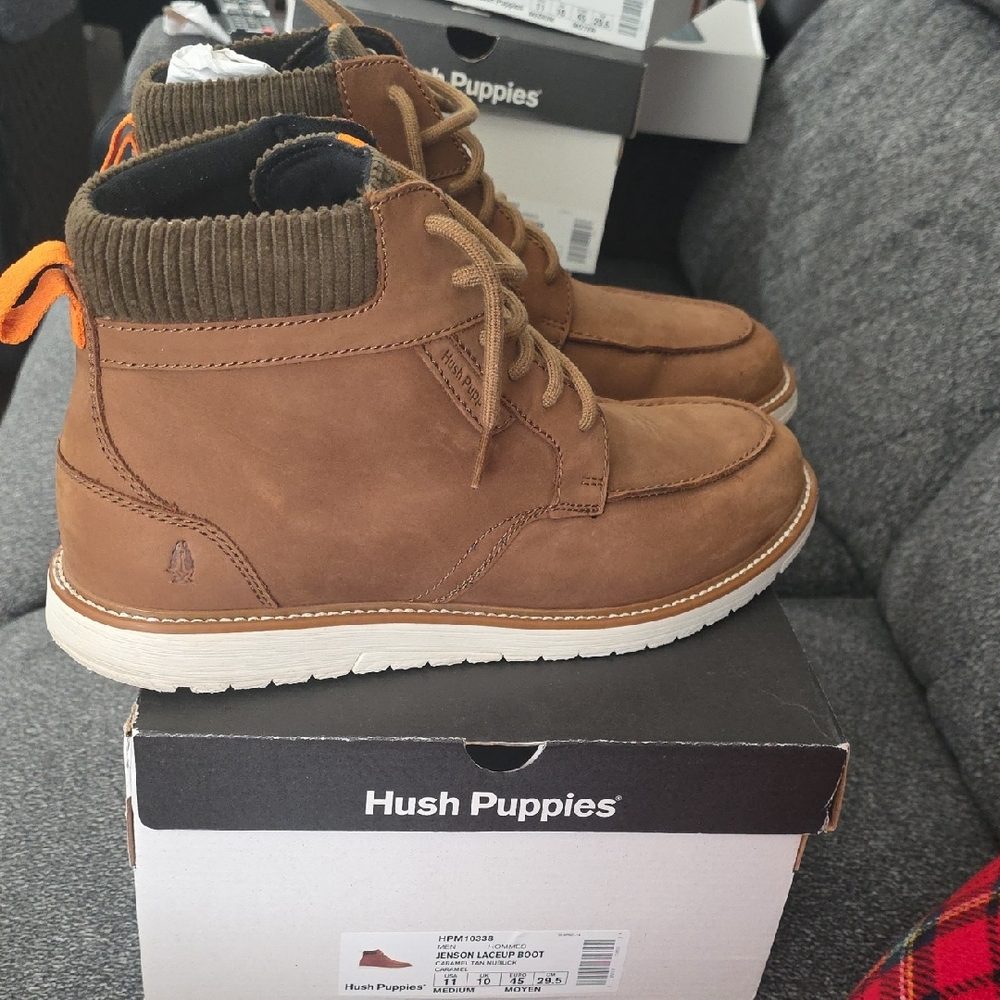 Hush Puppies Tan Lace-Up Boots